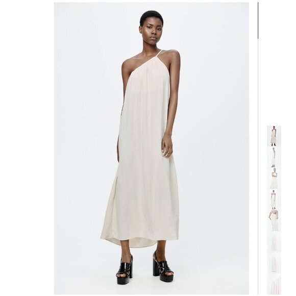 ZARA ASYMMETRIC MIDI DRESS Size M NEW WITH TAG!